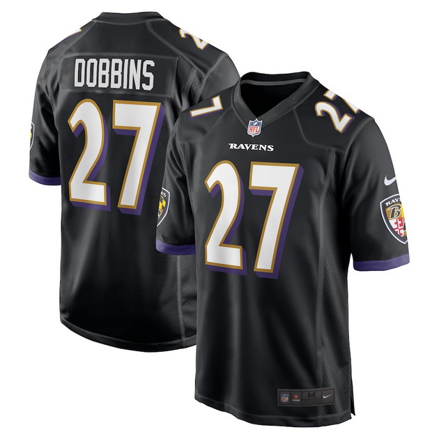 mens nike jk dobbins black baltimore ravens game jersey